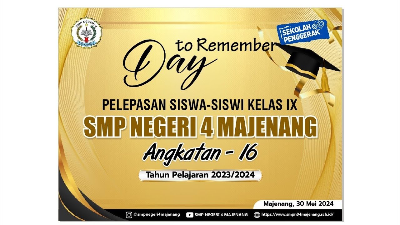 PELEPASAN SISWA KELAS IX SMP NEGERI 4 MAJENANG ANGKATAN 16