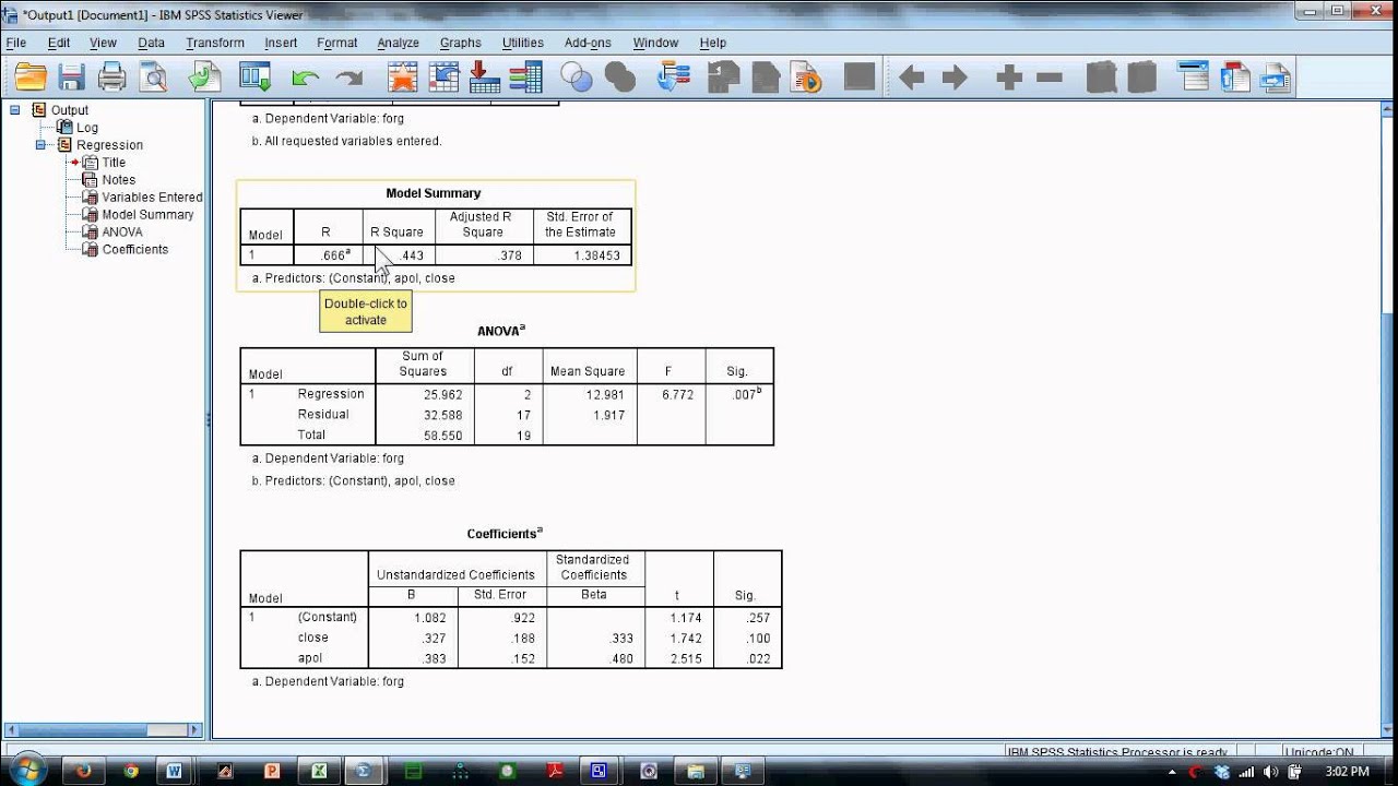 Multiple Correlation and Regression Analysis in SPSS