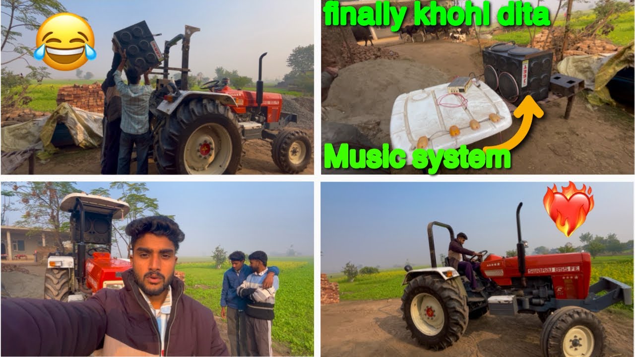 Swaraj da music system khohl dita😈[Happy Tractor vlogs]
