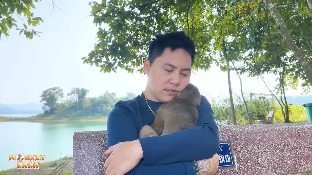 Dad hugged Monkey Kaka tightly because dad felt so sorry for the poor little girl.