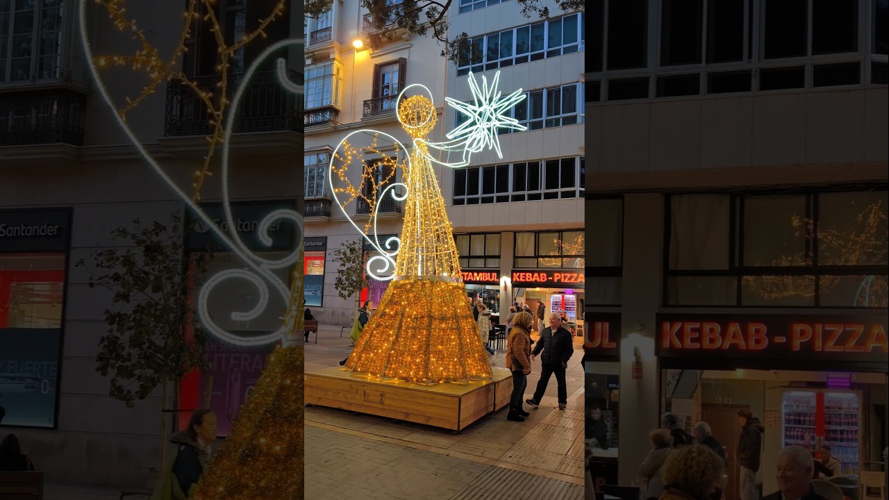 Feliz Navidad, Visita luces navideñas de Málaga, España. 