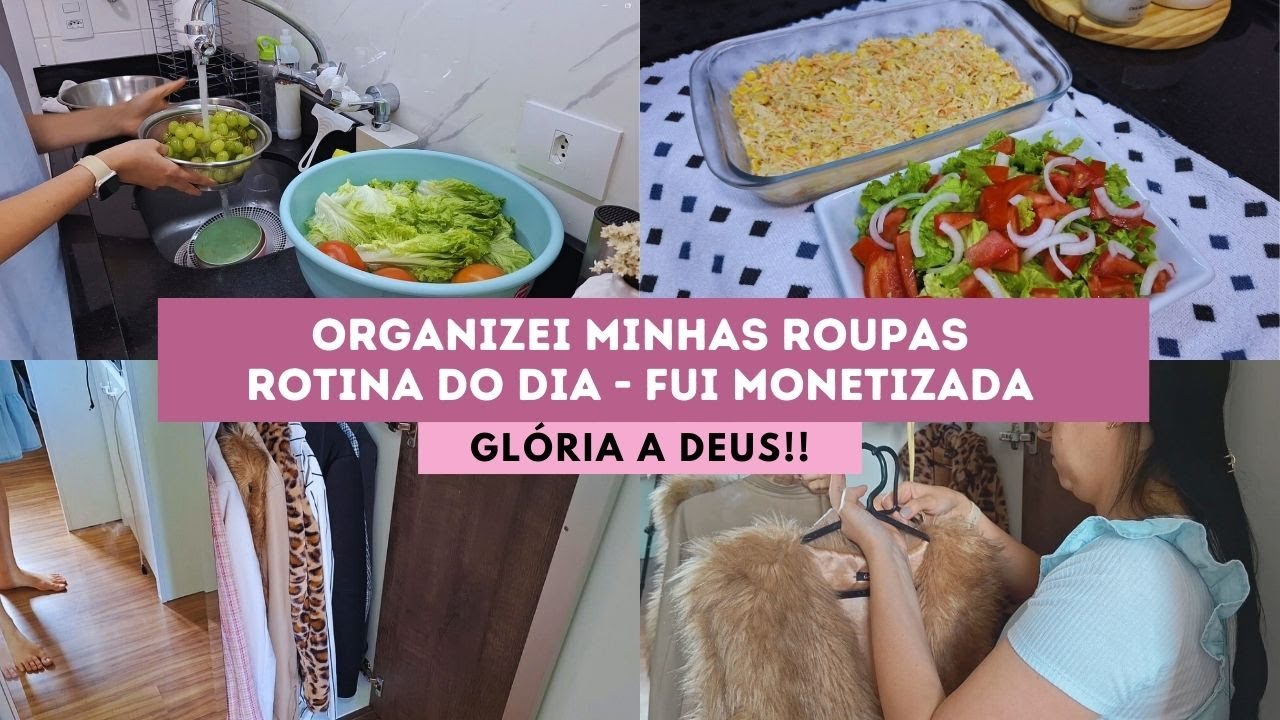 FUI MONETIZADA| ORGANIZEI MEU GUARDA ROUPA| HIGIENIZEI| ROTINA DO LAR