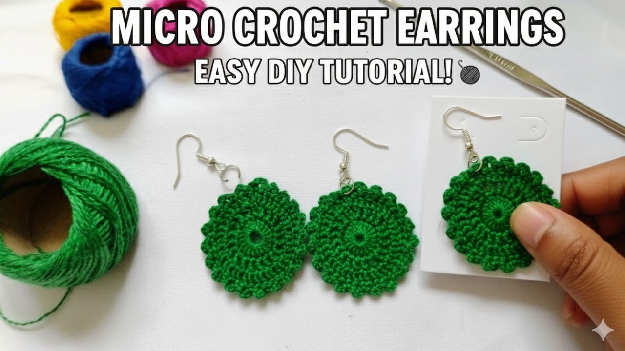 Very Simple and Tiny Crochet Magic ✨ | Easy Micro Earrings Tutorial”