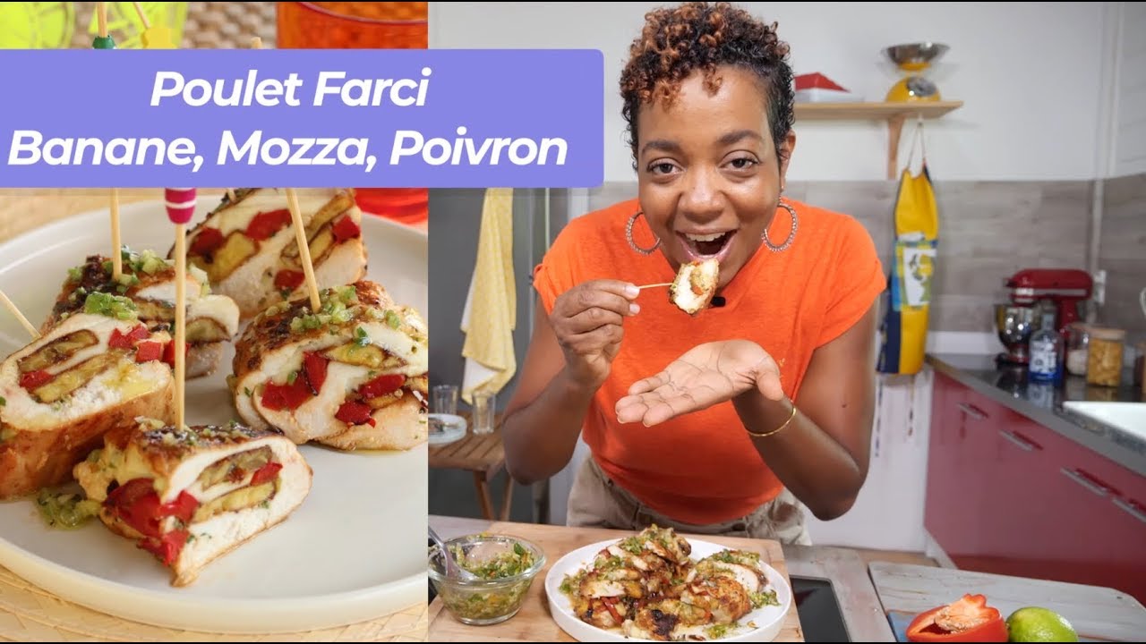 Escalope de Poulet comme un CORDON BLEU (Banane,mozza,poivron)