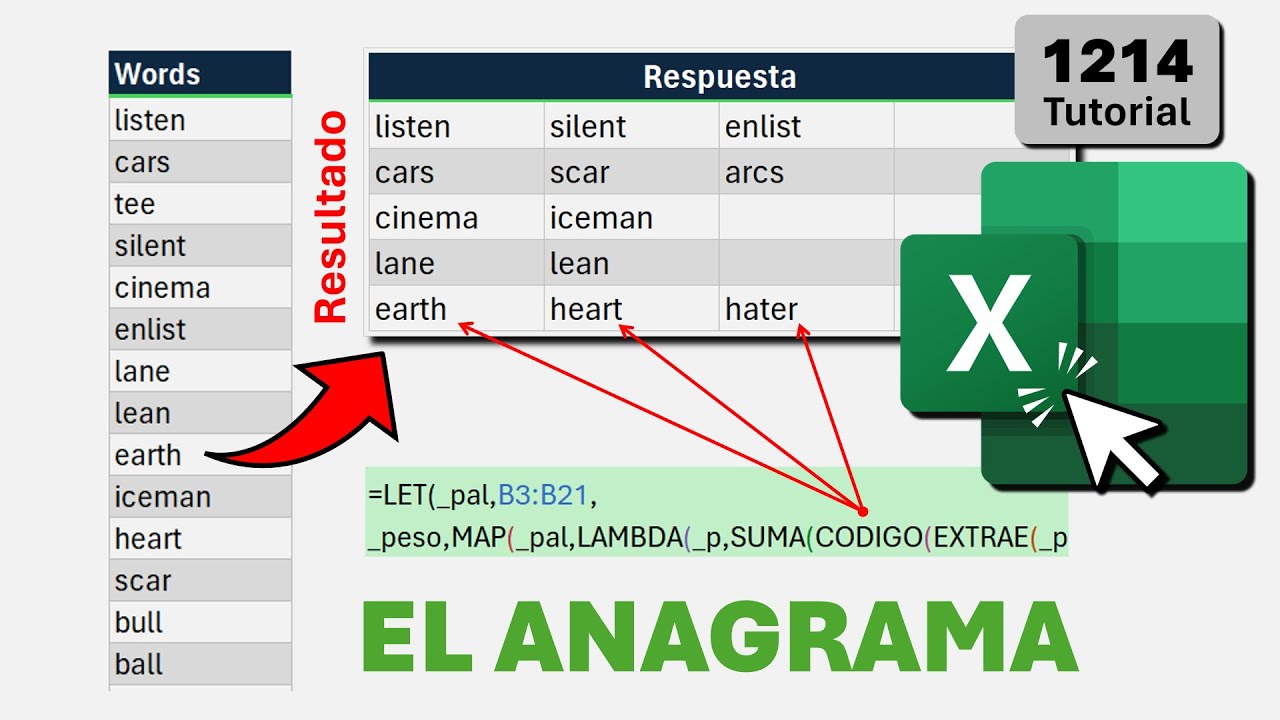 Esto Te Resultará Útil en Excel: El ANAGRAMA