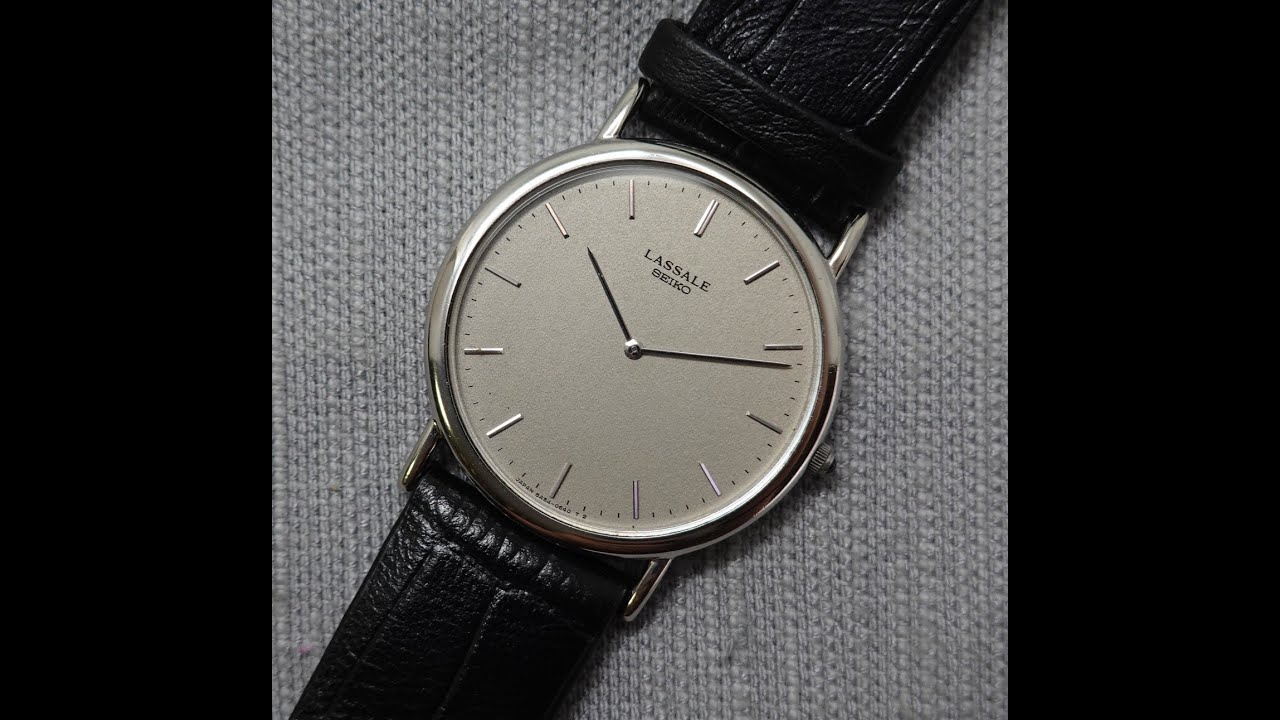 1992 Seiko Lassale men's platinum plated ultrathin watch.  Model reference 5A24-0300.