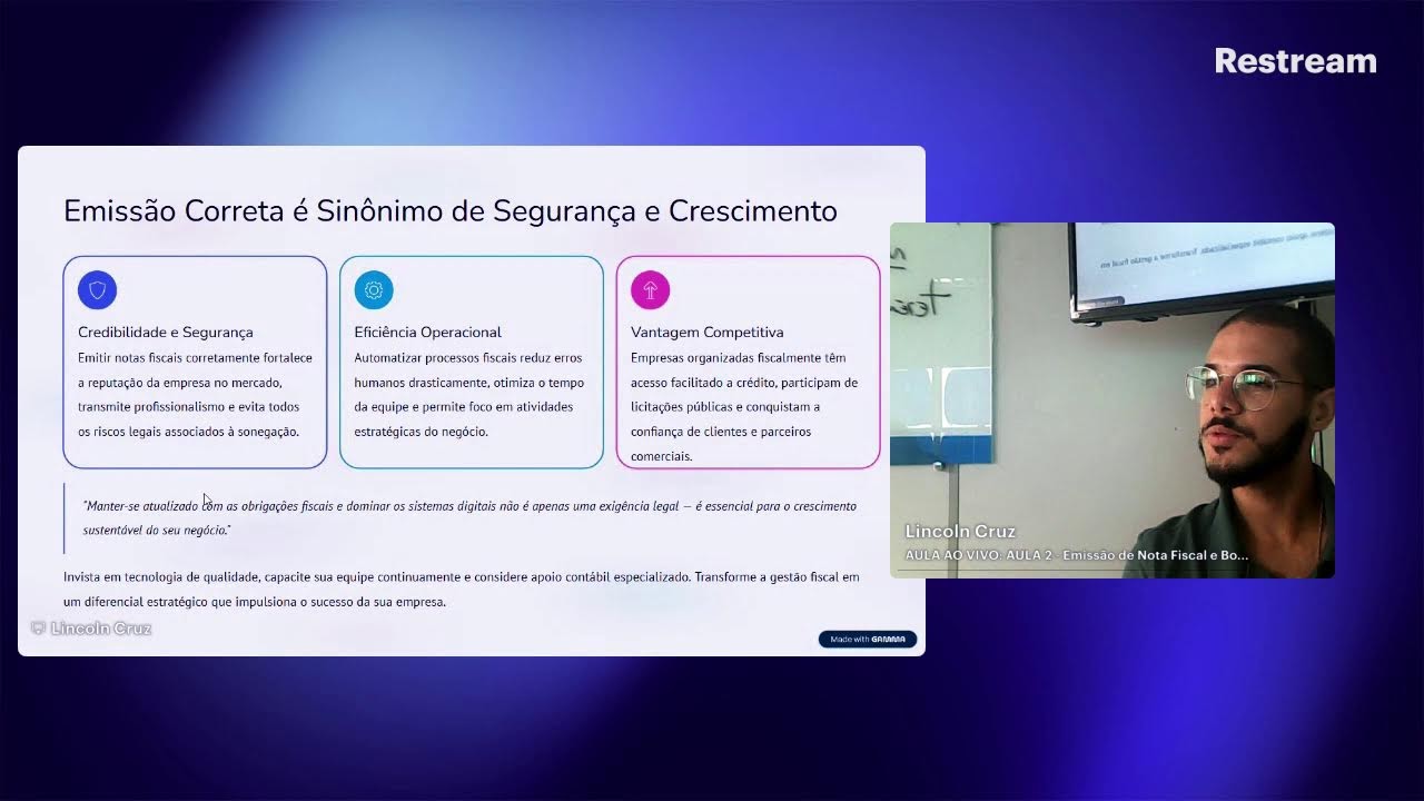 Aula AO VIVO: AULA 2 – Emissão de Nota Fiscal e Boletos 🧾🏦