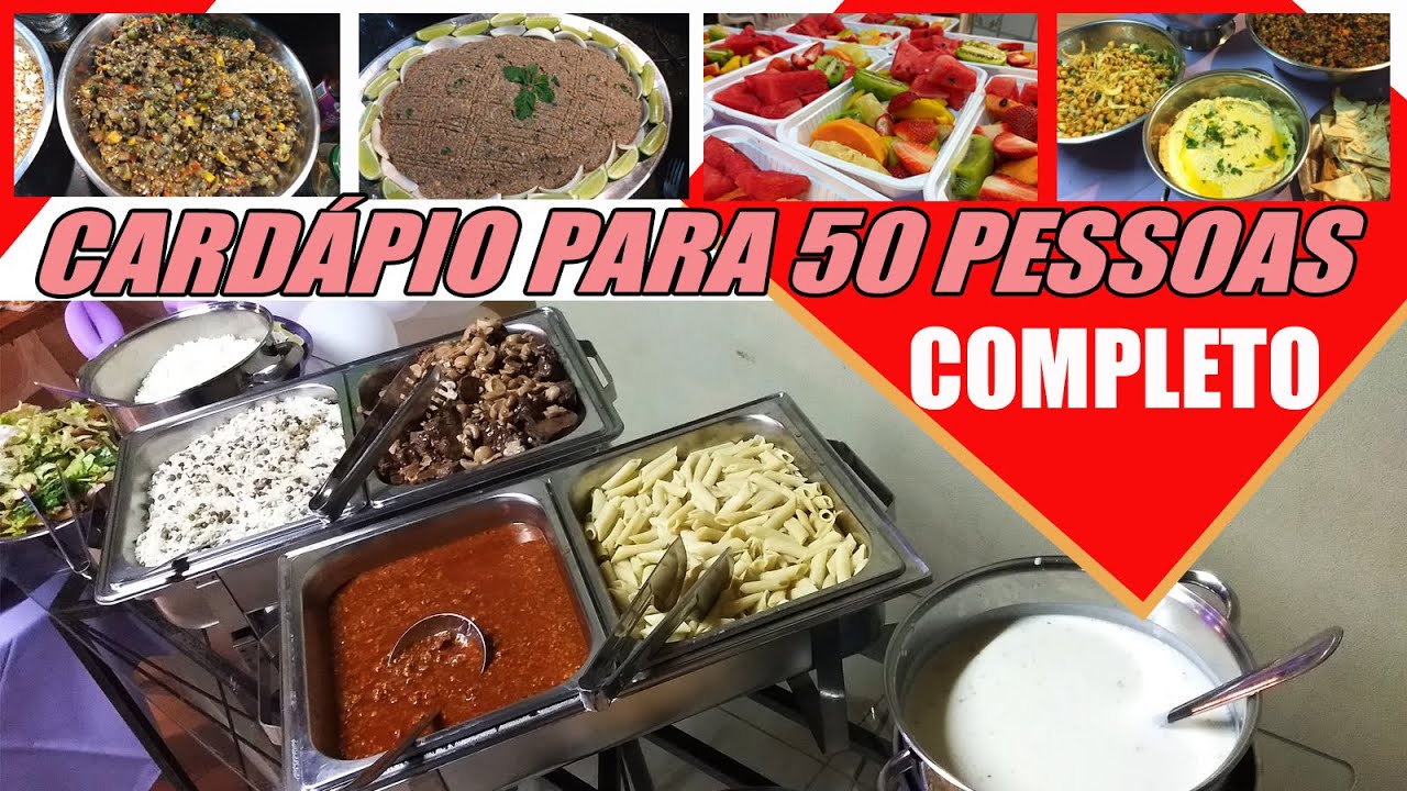 COMIDA PARA 50 PESSOAS - RECEITAS DA ROSA