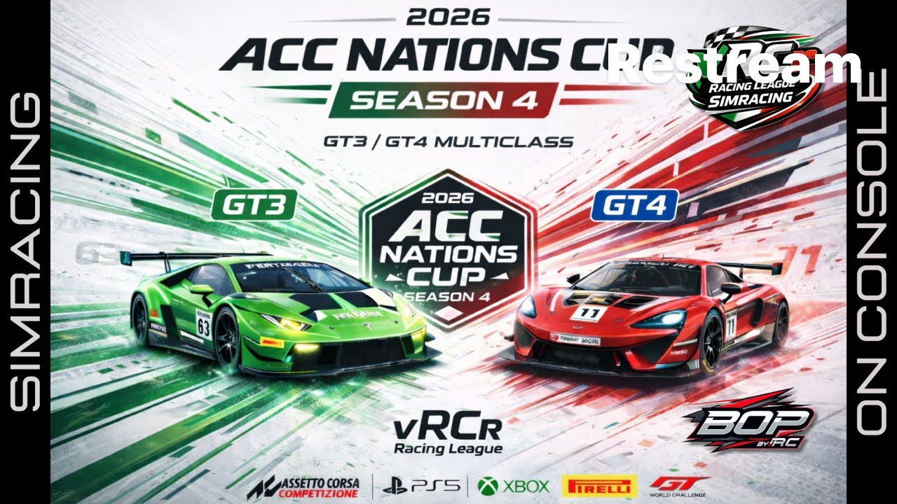 ACC NATION CUP 2026 - ROUND 1 REDBULL RING | vRCr | Regia NOMAD TV