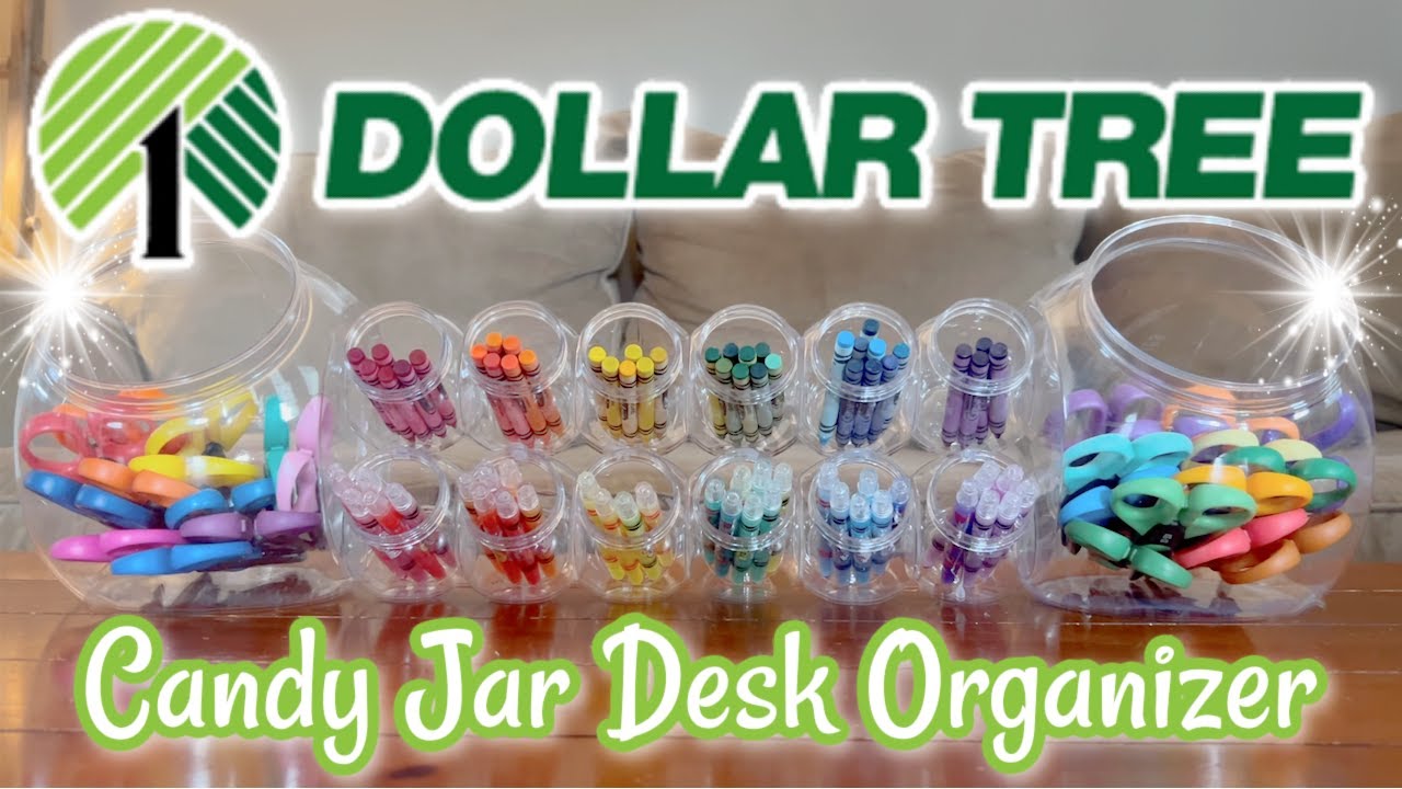 *CANDY JAR* Desk Organizer!!! | Easy Organization Idea | Dollar Tree DIY!