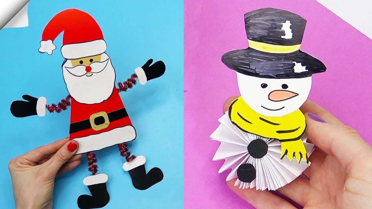5 DIY christmas Easy paper crafts | 5 minute crafts christmas | Moving christmas toys