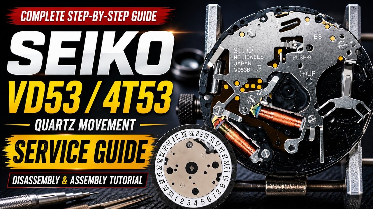 How to service a Seiko VD53 Quartz Watch Movement || Disassembling & Assembling tutorial.