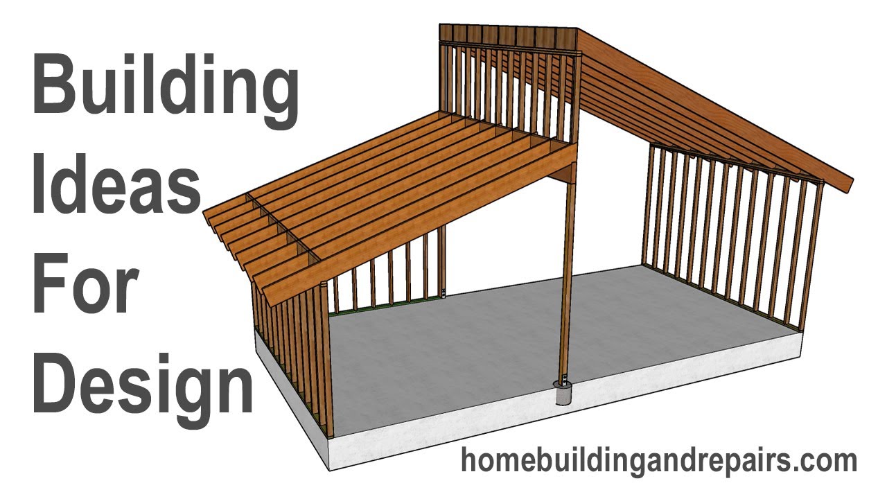 Double Shed Roof Framing With Support Beam Instead of Wall - Building Ideas For Do It Yourselfer's