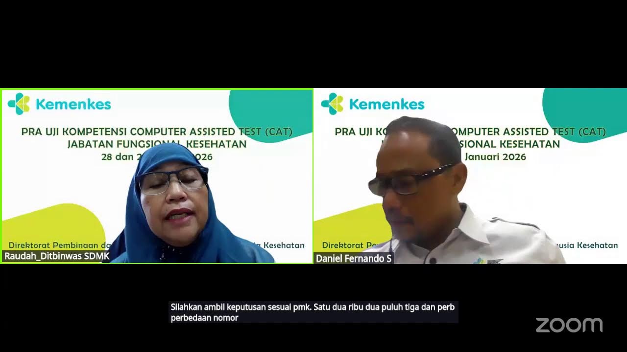 Tim Kerja Pengelolaan JFK's Zoom Meeting Sesi II Pra Uji Kompetensi 29 Januari 2026
