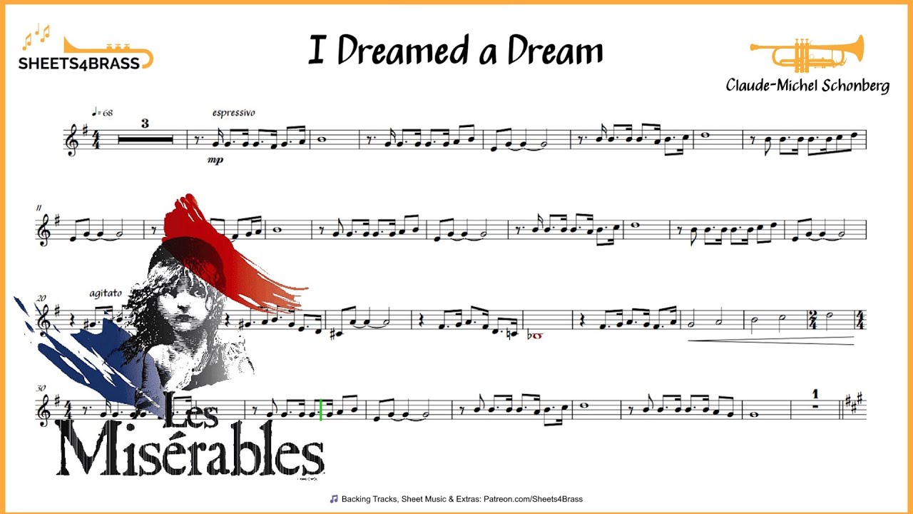 I Dreamed a Dream - Trumpet Solo with Sheet Music and Play Along