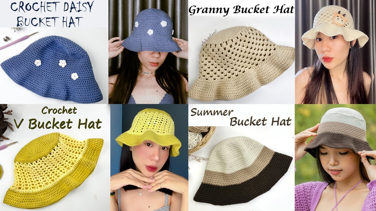 Crochet Compilations Bucket Hat | 4 in 1 Crochet Hat Tutorials
