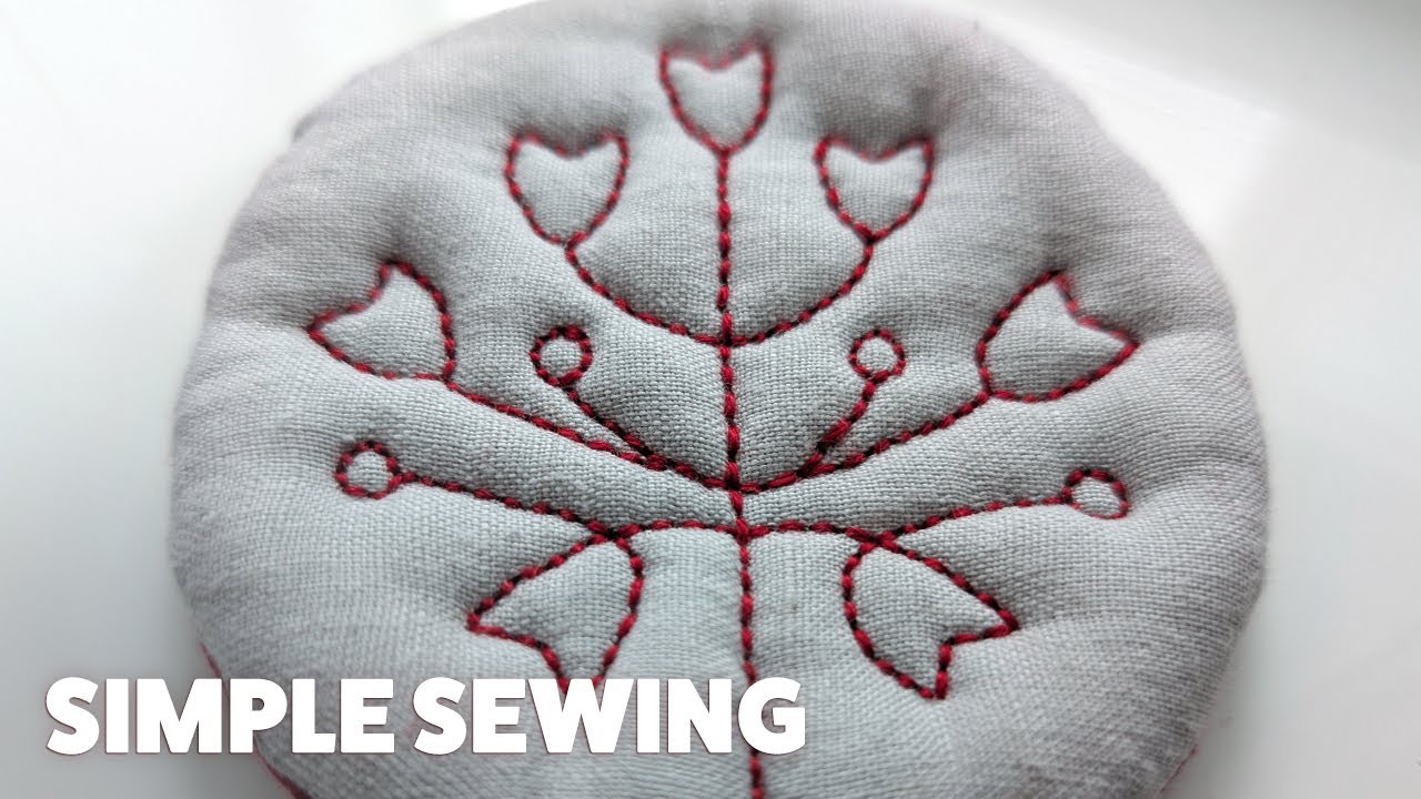 Making a Fabric Coaster from an Old Shirt (No Talking)