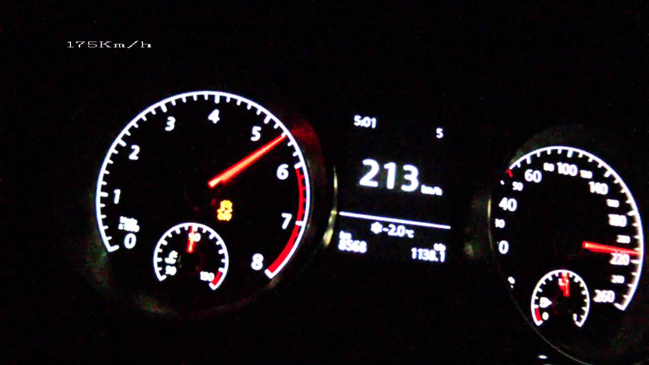 VW Golf VII 1,4 TSI 140 PS - acceleration 0-210 km/h + Vmax test
