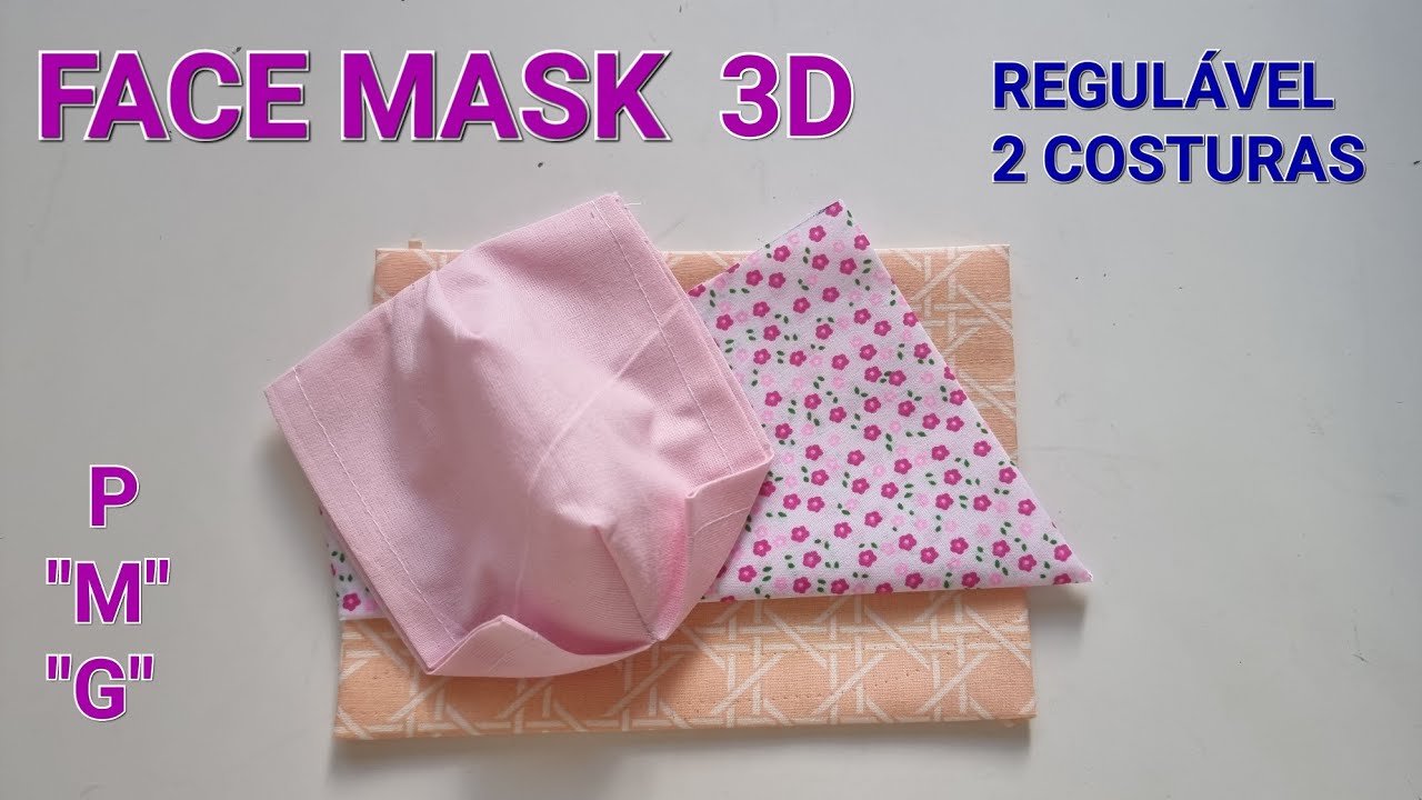 Face mask💥máscara 3d regulável com 2 costuras fácil de tecido💥mascarilla simples💥fánghù miànzhào