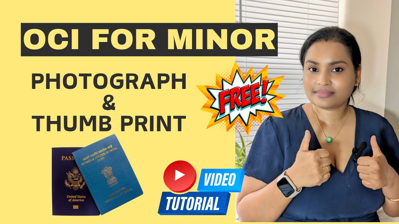 Passport Photo & Thumbprint For Fresh OCI Application for Minor from USA | Tutorial 2