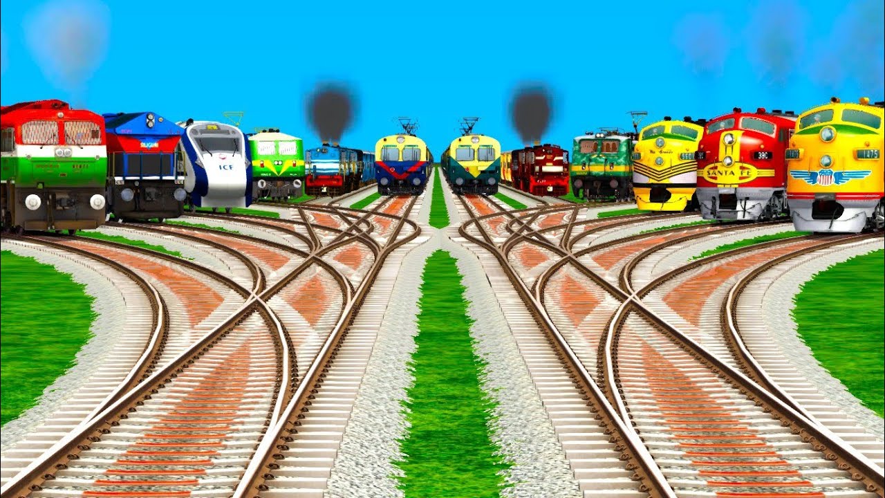 More Trains Crossing by Curved Animated Railroad Crossing tracks ll train Simulator Classic gameplay
