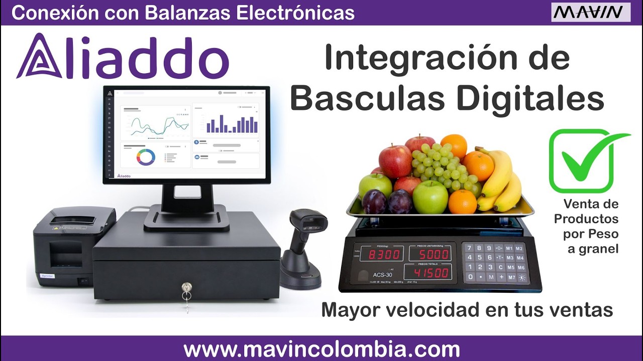 Como Funciona Aliaddo POS (Punto de Venta) + Bascula Digital 30kg 150kg USB (2026)