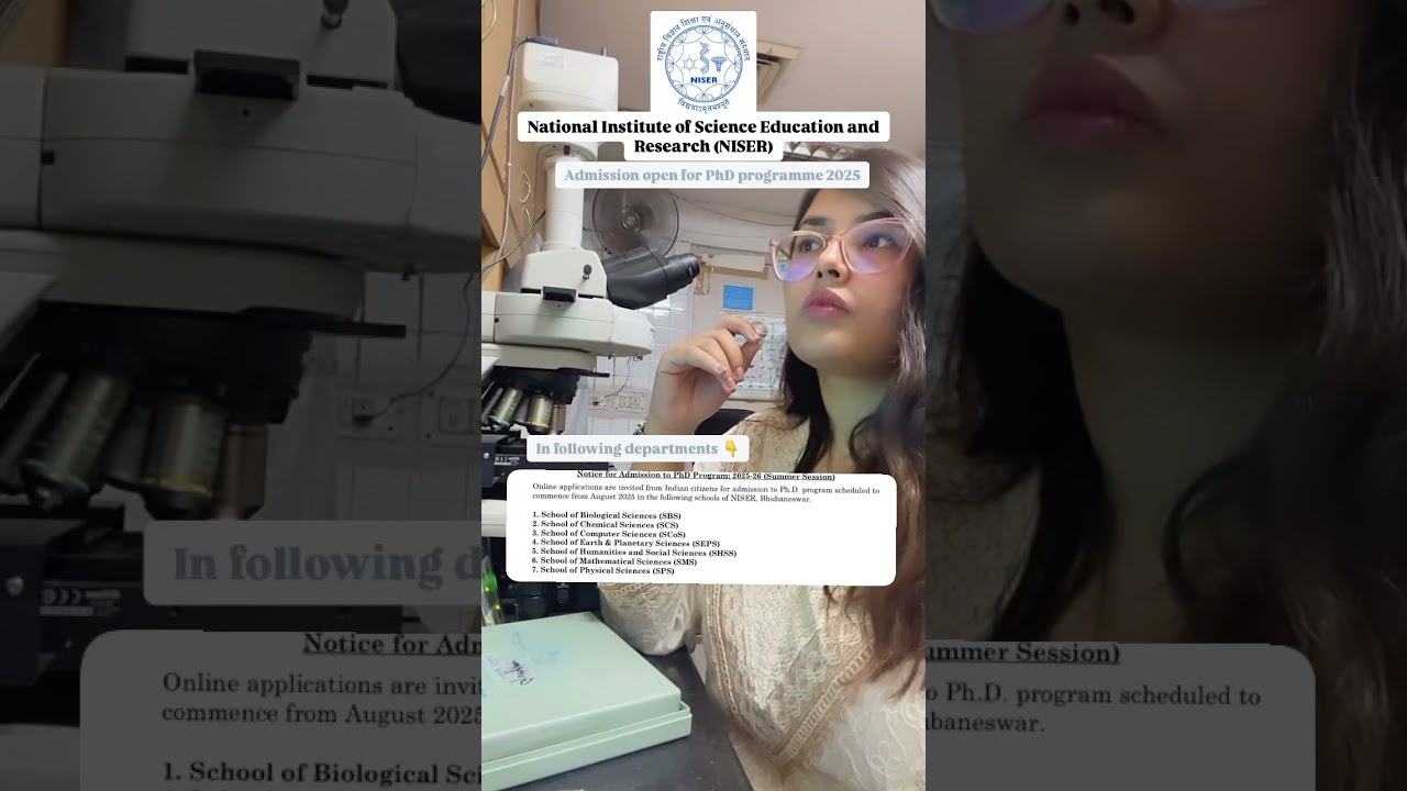 NISER PhD admission 2025 #phd #candidate #admission #students #college