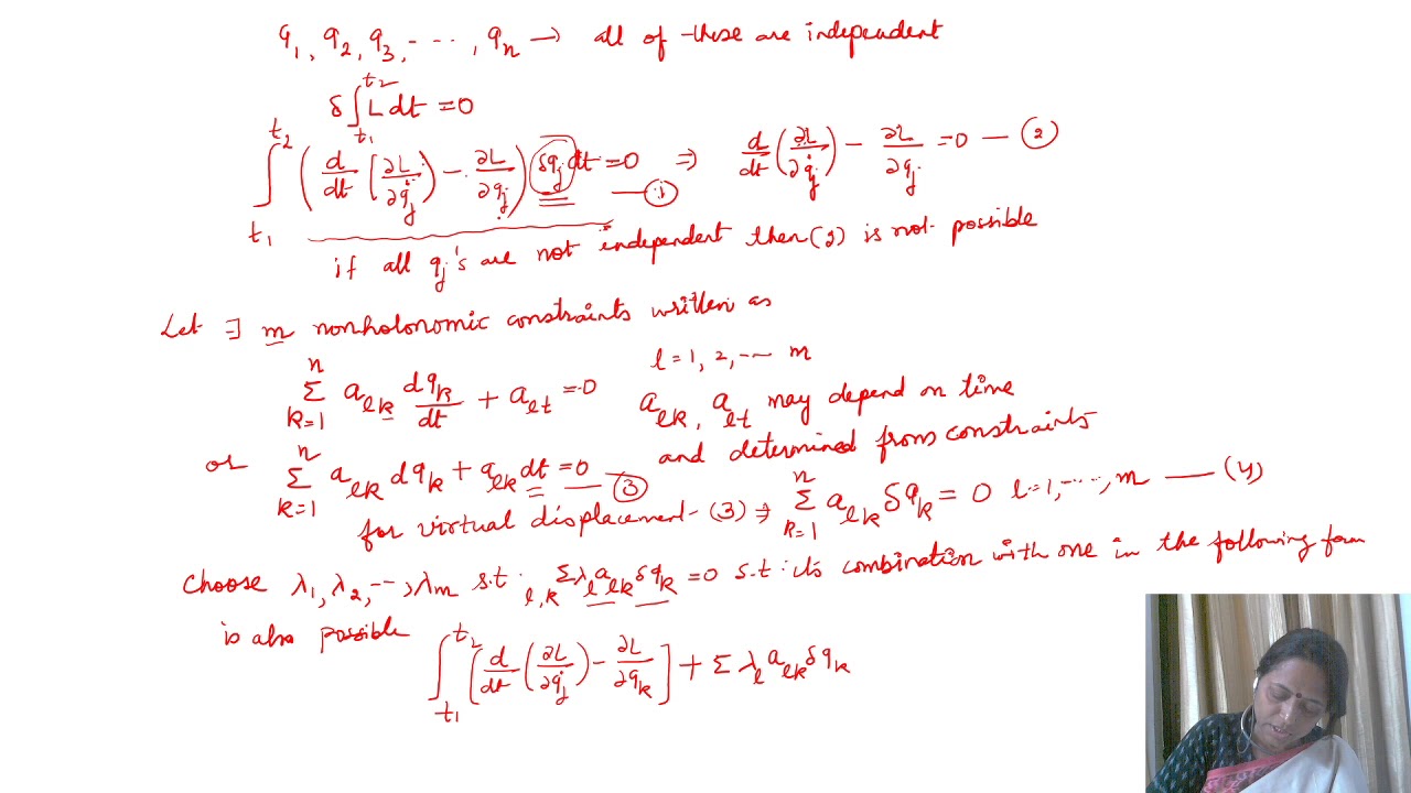 L-28 Mechanics (Lagrange's Multiplier Method for Non-holonomic Systems)