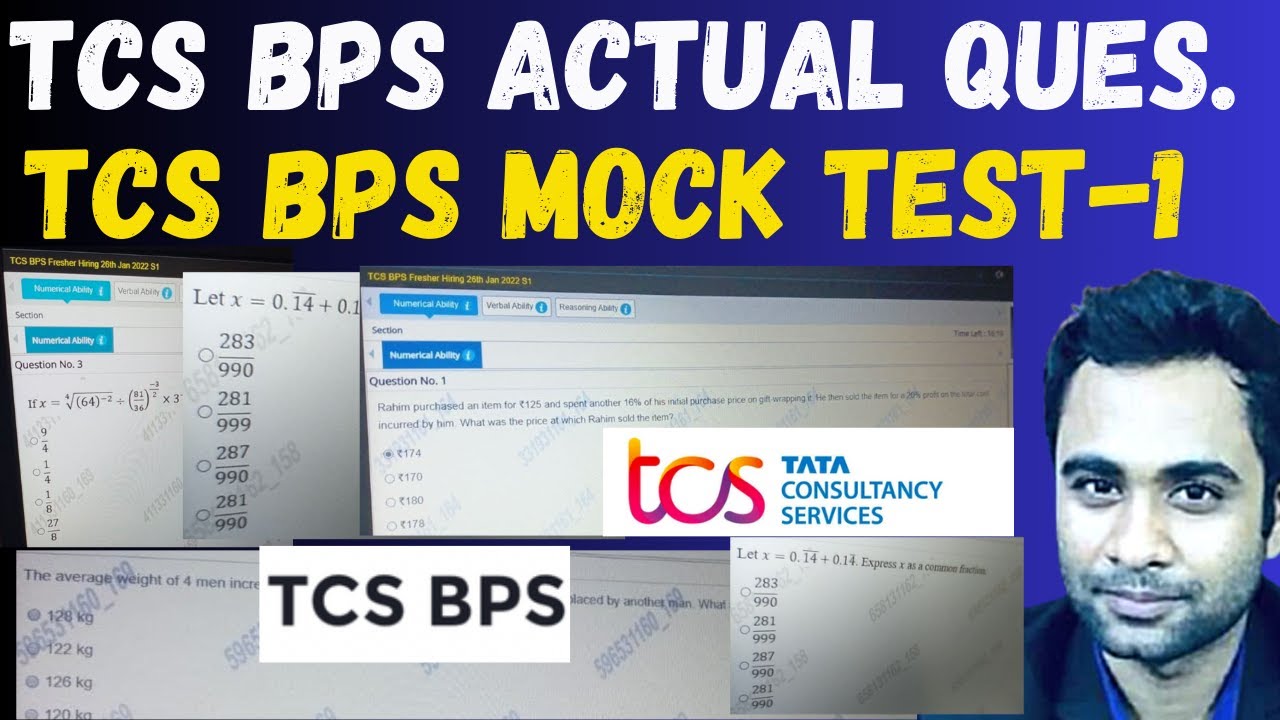 🔴TCS BPS Actual Questions Solved | TCS BPS MOCK TEST-1