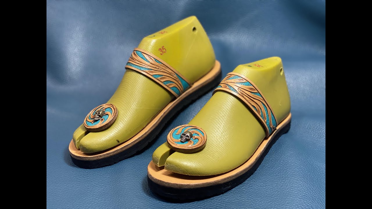 Sheridan style leather carving. Dép da mộc chạm khắc Sheridan made by GodFathers61