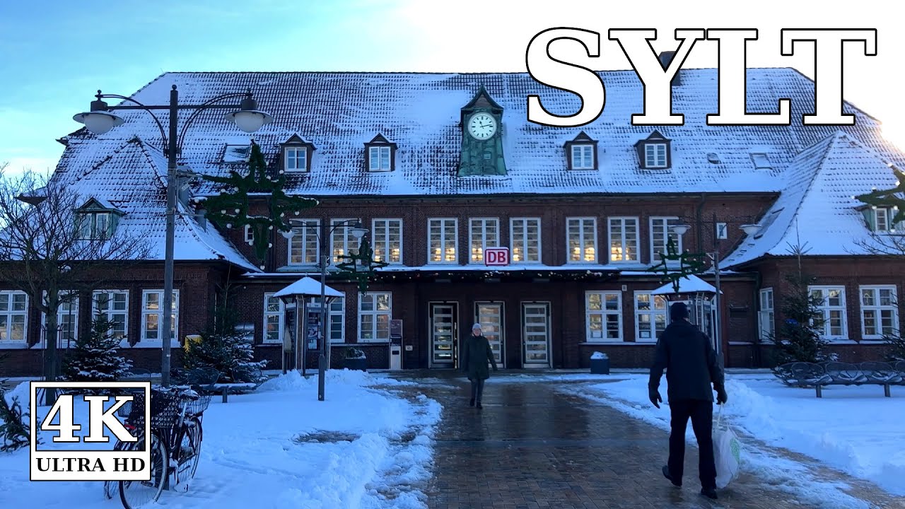 Jetzt zur Weihnachtszeit über die Friedrichstraße in Westerland Sylt spazieren  🇩🇪 4K virtual walk