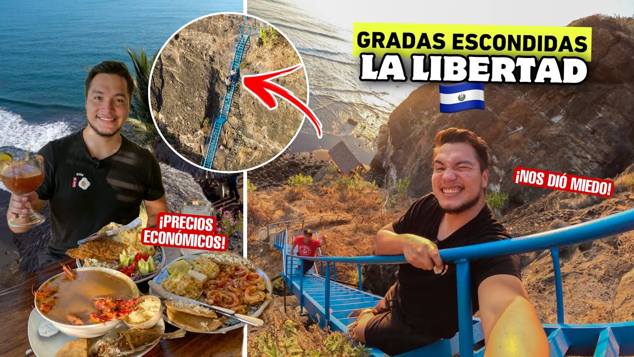 ¡LAS GRADAS ESCONDIDAS de La Libertad! 🇸🇻😱 Restaurante La Mariscada 🦀
