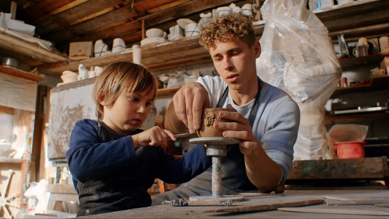 the child learns to work with clay (video on Mir - 1v + Mir 20 + bmpcc4k )