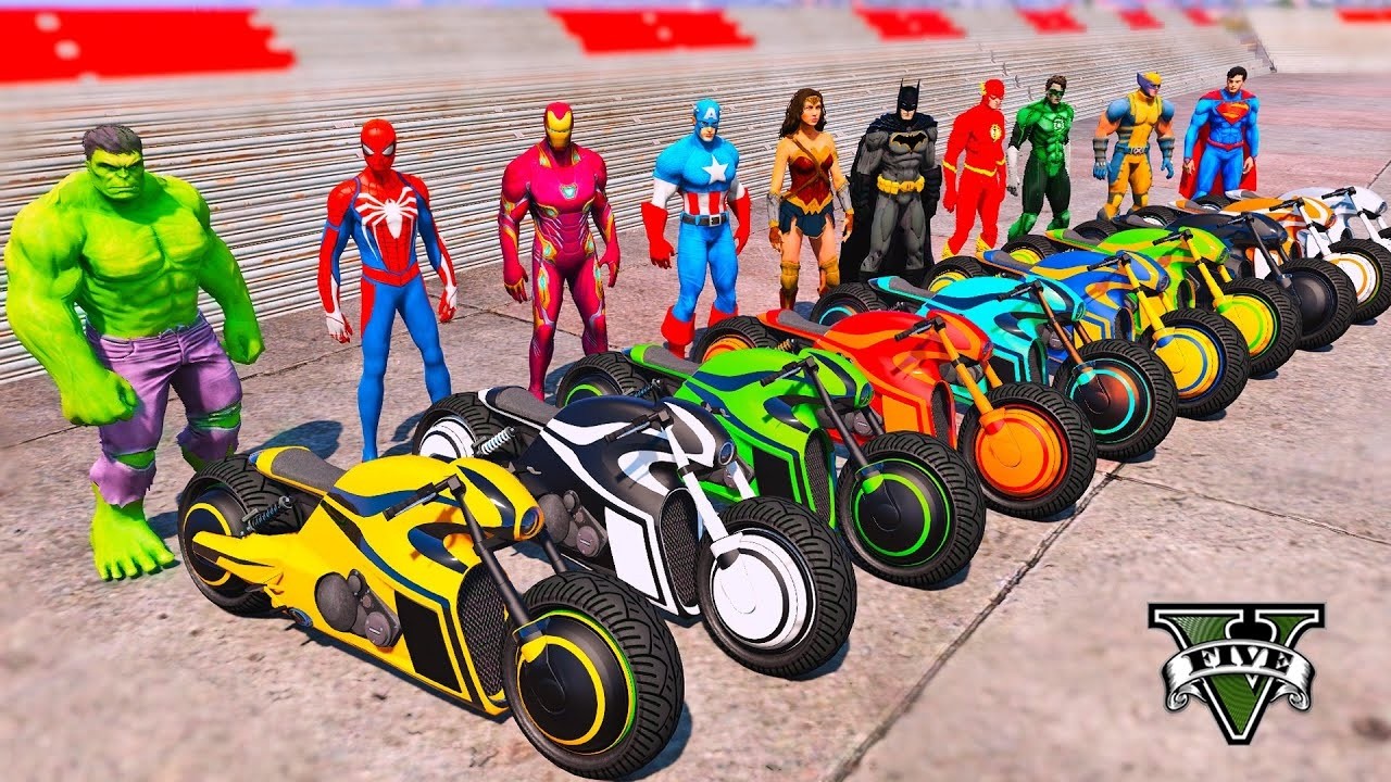 SPIDERMAN Epic Mega BLOCK RAMP Challenge for Cars Monster Trucks! Superhero Hulk Venom Goku– GTA 5