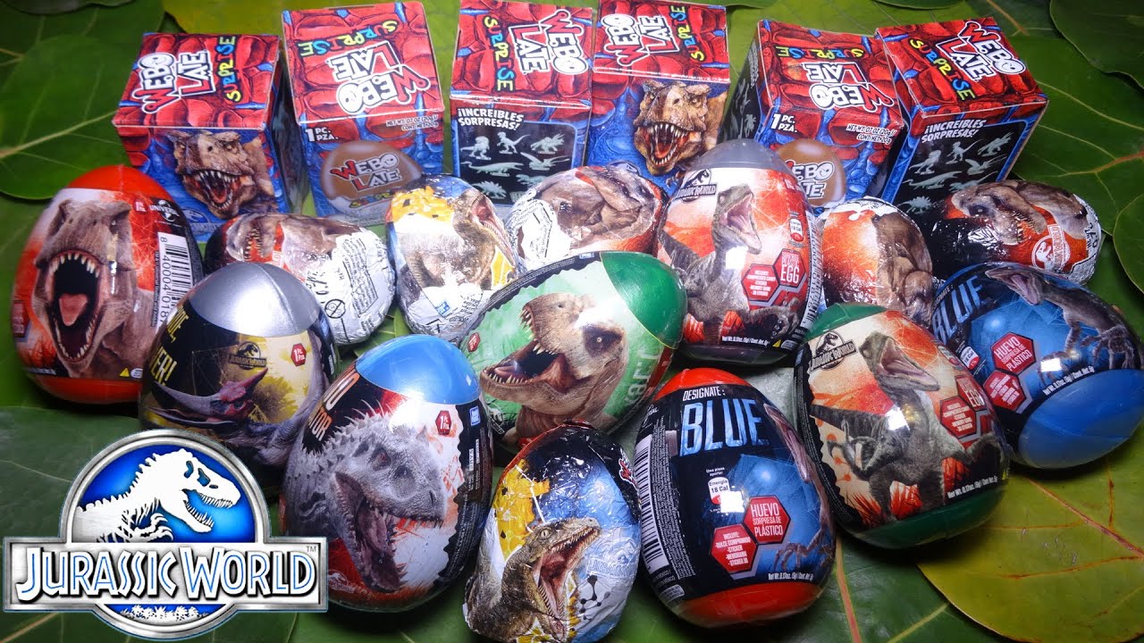 Opening 20 Dinosaur SURPRISE EGGS! Jurassic World Chocolate / Toy / Candy eggs