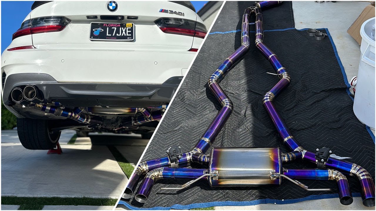 DIY installing a Titanium exhaust on my BMW M340i + Sound clips !!