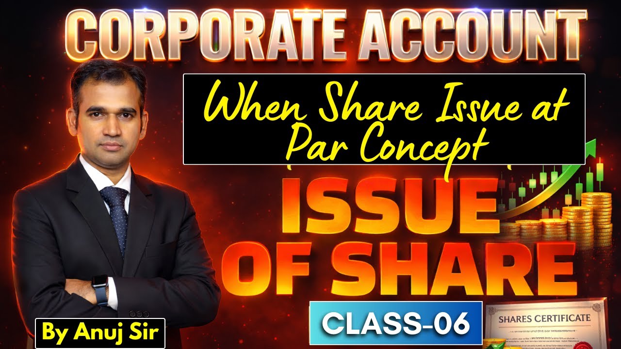 When Share Issue at Par Concept | Corporate Account || 06 Class || B.com || Sem 2 | By Anuj Sir
