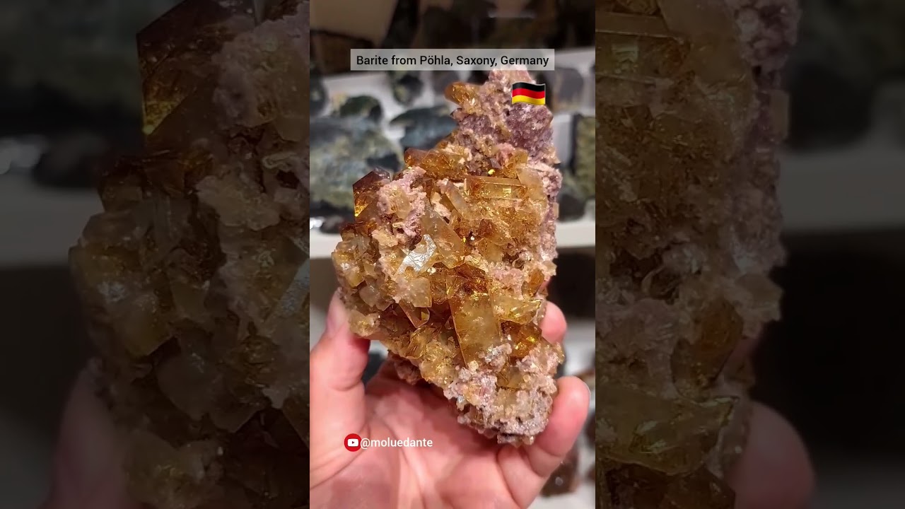😲 Barite from P&ouml;hla, Saxony, Germany #shorts #barite #crystals #gems #minerals #rock #tektite