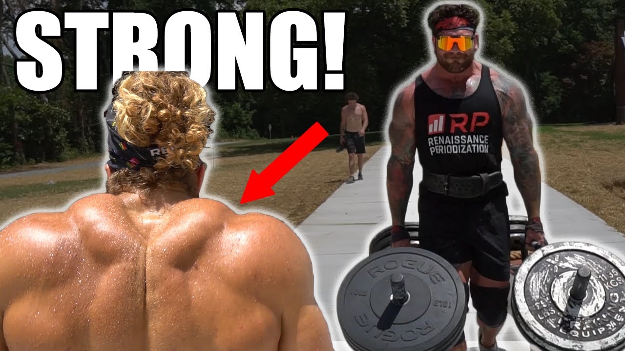 big TRAPS 600lb farmer carries with JUJIMUFU & Strongman stuff Ft Zack Telander