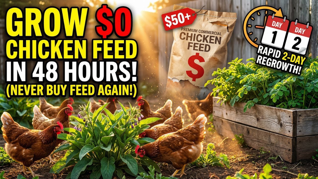 This $0 Plant Replaced My Entire Chicken Feed Bill. It Grows Back Every 2 Days.