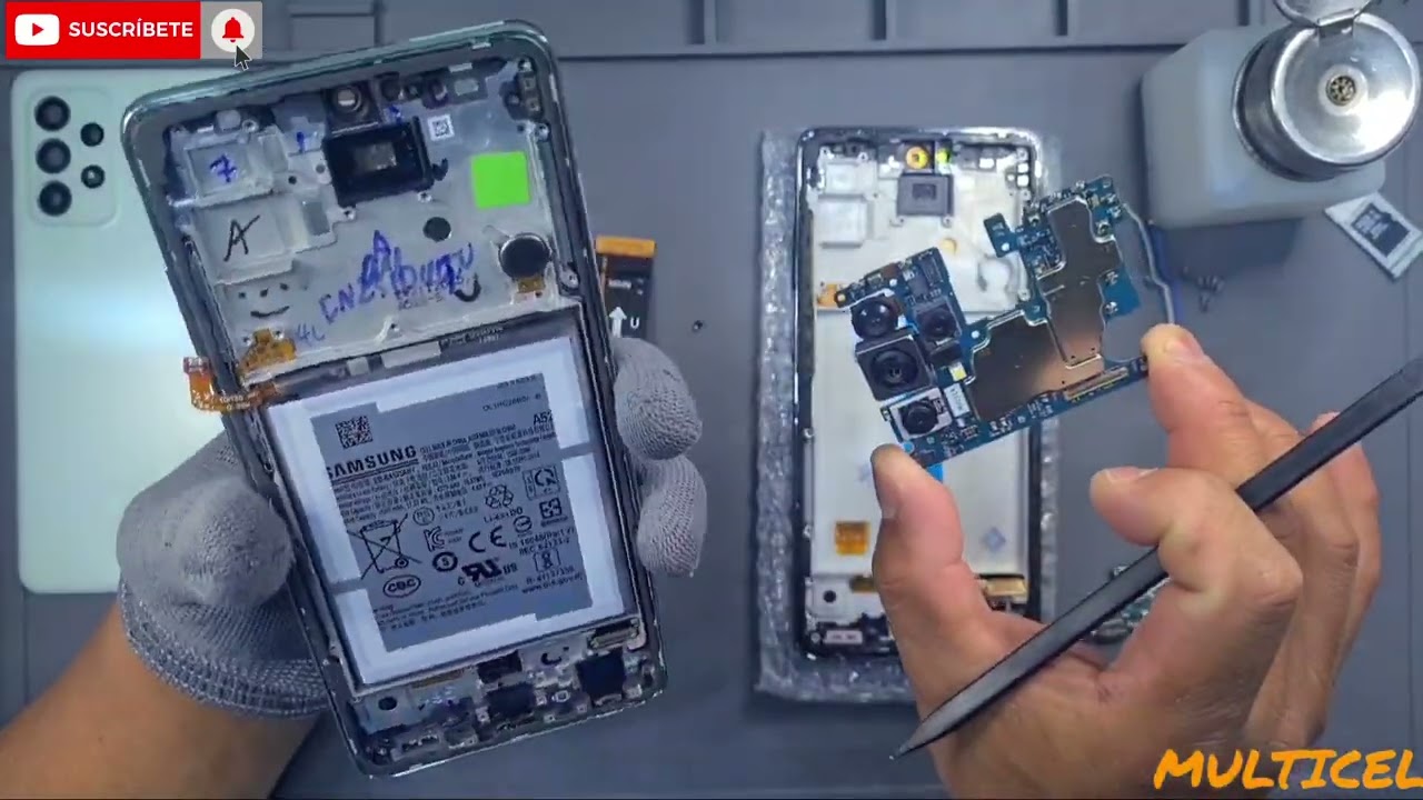 Cambiar pantalla con marco Samsung A52.