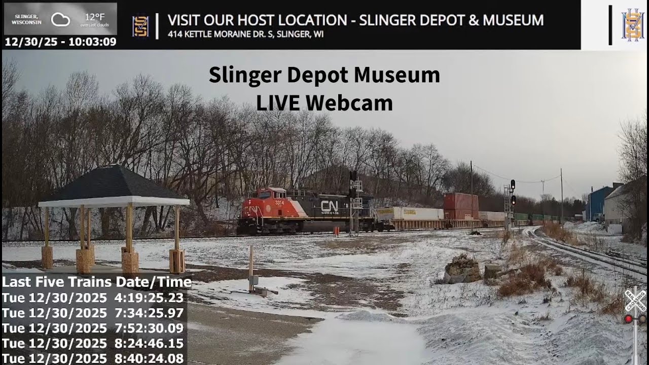 Slinger Depot Museum Live Railcam - Slinger, WI #steelhighway