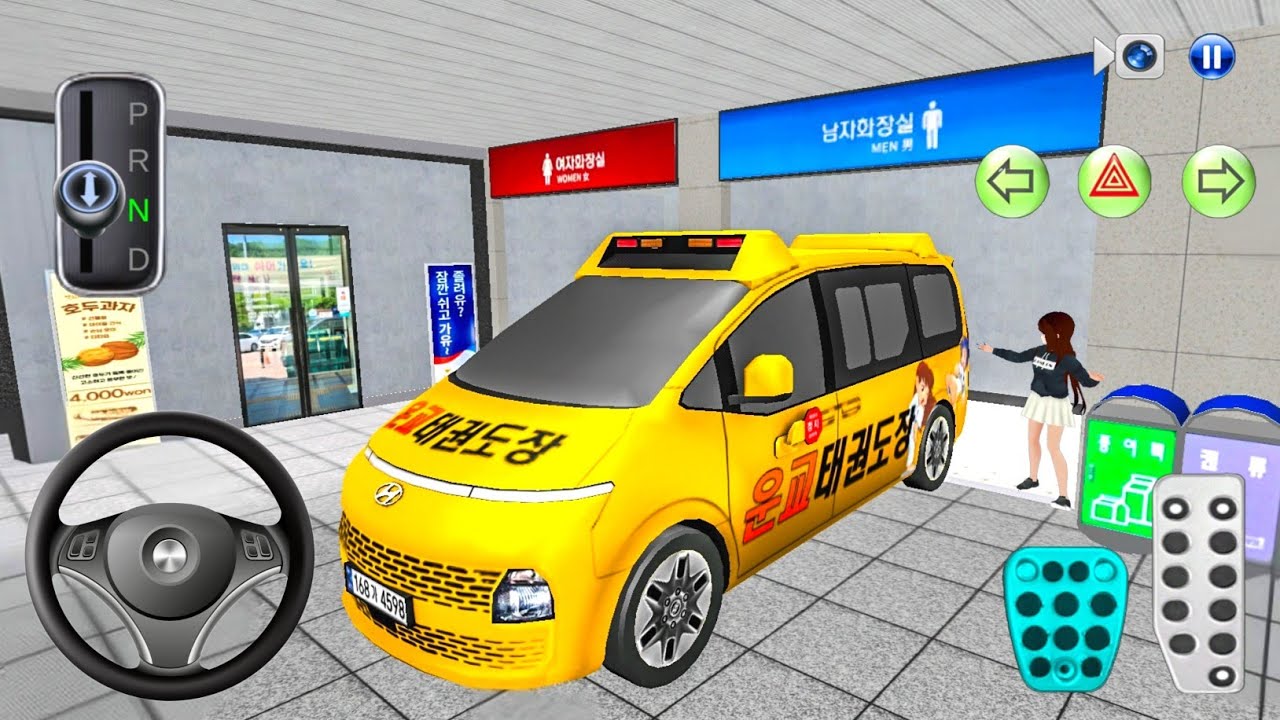 New Hyundai School Van Car in Highway Rest Area - 3D Driving Class Simulation - Android gameplay