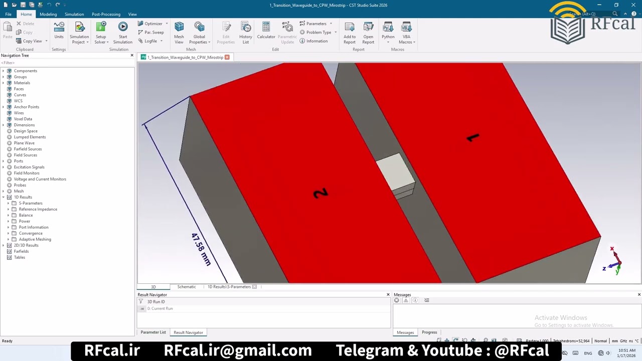 Transition Waveguide to CPW Mirostrip number1