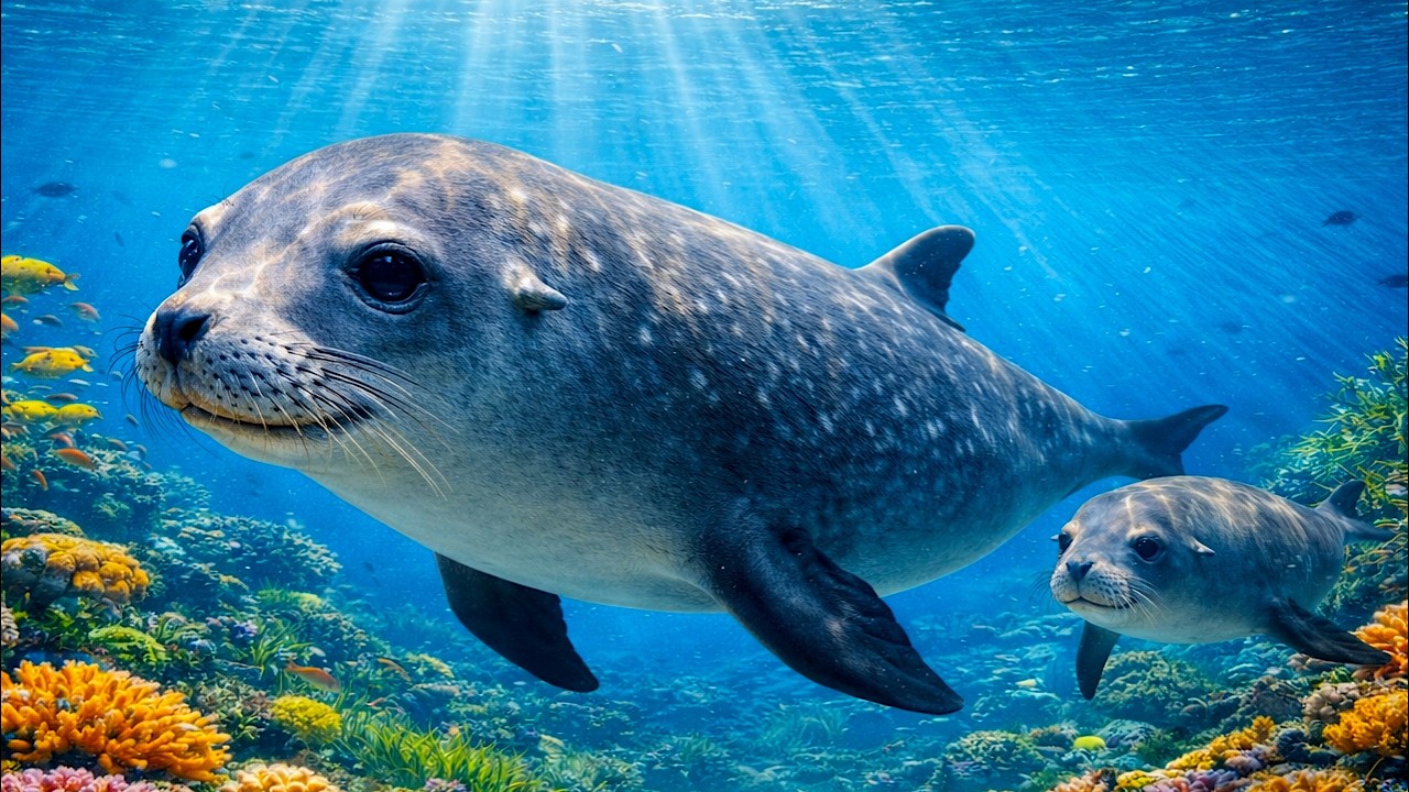 Deep Ocean Relaxation in 4K 🦭 Seals & Coral Reef Calm for Sleep (75 minutes)