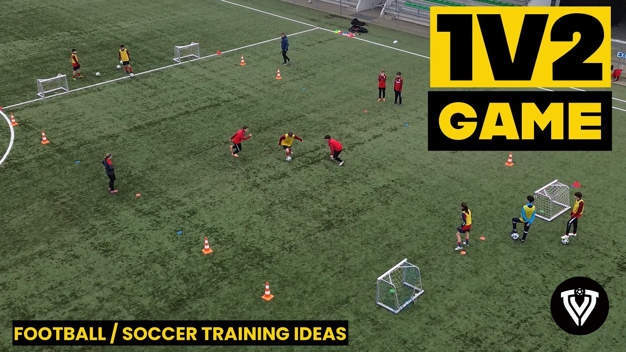 Fun 1v2 Game With 4 Gates & 4 Mini Goals – Can You Beat the Defenders?