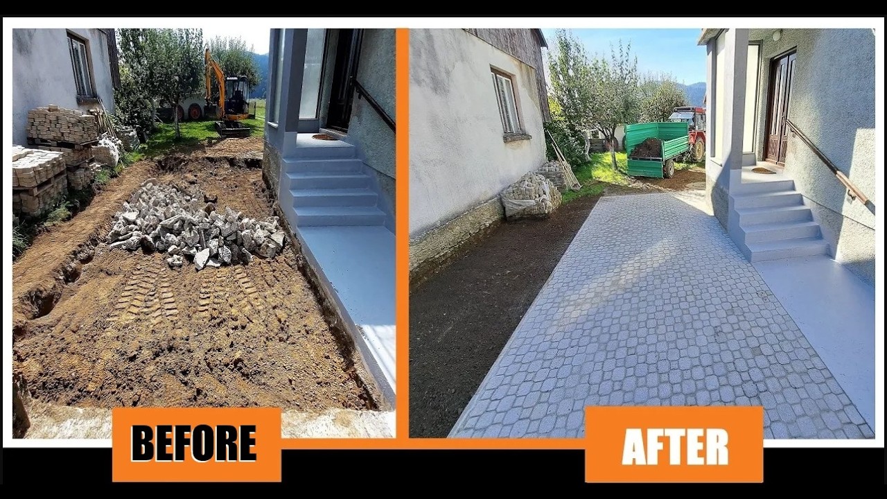 Priprema terena i postavljanje Opločnika i Tlakavaca #diy #pavers