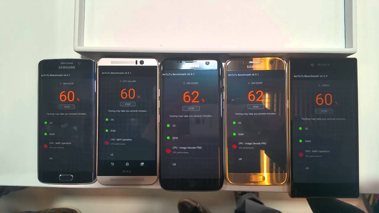 AnTuTu test Samsung Galaxy S7, Galaxy S7 edge, Galaxy S6 edge, HTC One M9, Sony Xperia Z5 Premium