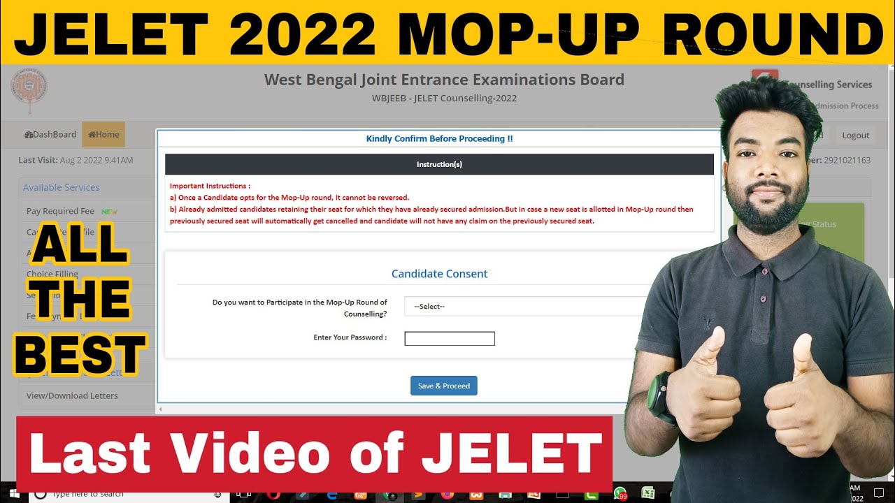 JELET 2022 Mop-Up Round Full Process | Step by Step | Important Instruction Before Participate.
