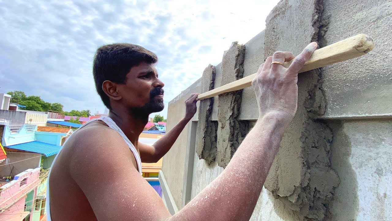 Tremendous! Dazzling work of Wall Elevation in do creative Innovative style-Using by sand and cement